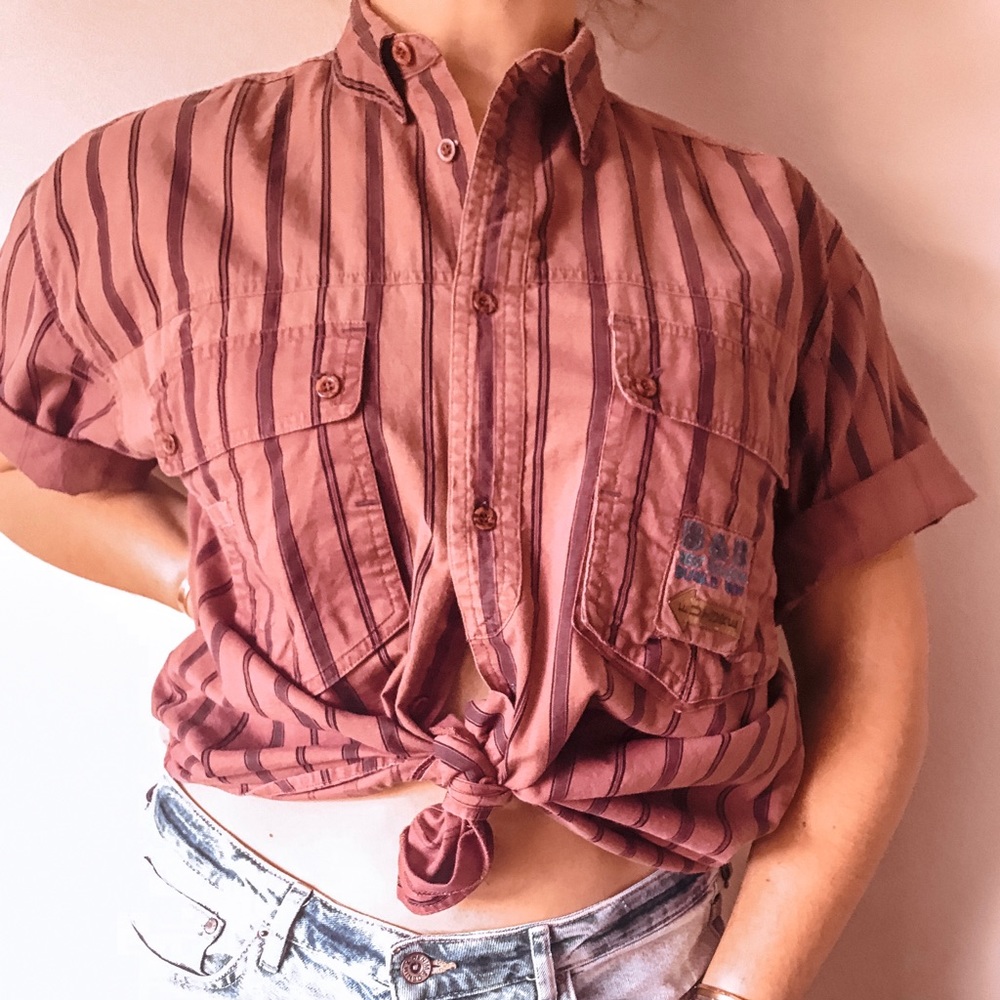 VINTAGE men’s button up with patches